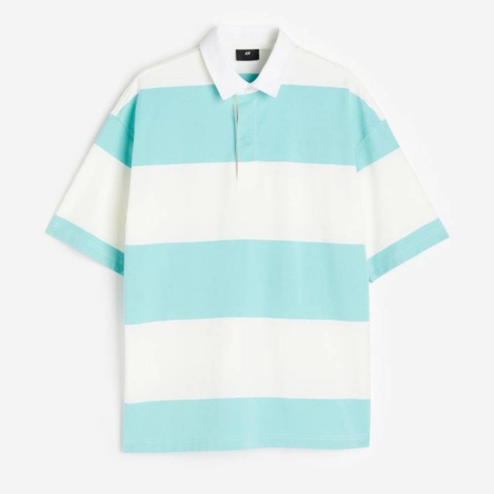 Oversized Fit Short-sleeved Rugby Shirt SIZE M
